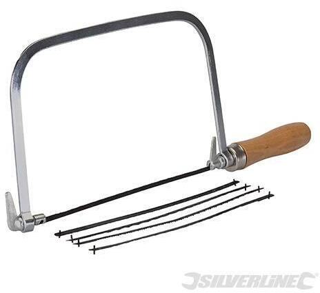 Seghetto da traforo con cinque lame di ricambio regolazione lama a 360° silverline
