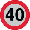 Segnale-di-limite-di-velocità-40km/h-Ama-Ø-200mm-in-alluminio-con-pellicola-rifrangente-cl.2-Confezione-da-2pz