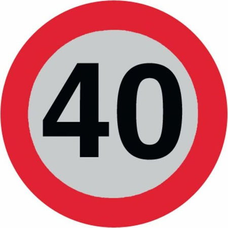 Segnale-di-limite-di-velocità-40km/h-Ama-Ø-200mm-in-alluminio-con-pellicola-rifrangente-cl.2-Confezione-da-2pz