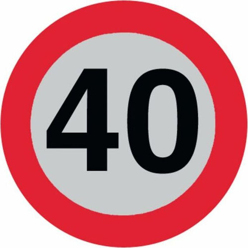 Segnale-di-limite-di-velocità-40km/h-Ama-Ø-200mm-in-alluminio-con-pellicola-rifrangente-cl.2-Confezione-da-2pz