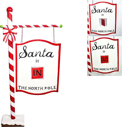 Segnaletica ''Santa is in/out Polo Nord'' decorazione natalizia per ingressi e giardini. Casa e cucina/Decorazioni per interni/Addobbi e decorazioni per ricorrenze/Decorazioni natalizie/Schiaccianoci MagiediNatale.it - Altamura, Commerciovirtuoso.it