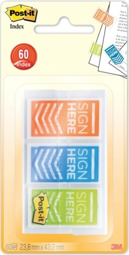 Segnapagina Post it Index Medium SIGN HERE - 682-SH-OBLEU - 23 8 x 43 2 mm - Post it - conf. 60 pezzi Cancelleria e prodotti per ufficio/Archivio ufficio e accessori per scrivania/Etichette divisori per schedario e timbri/Segnapagina adesivi Eurocartuccia - Pavullo, Commerciovirtuoso.it