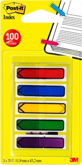 Segnapagina Post it Index Mini Freccia - 684-4ARR1EU - 12 x 43 2 mm - 5 colori classici - Post it - conf. 100 pezzi Cancelleria e prodotti per ufficio/Archivio ufficio e accessori per scrivania/Etichette divisori per schedario e timbri/Segnapagina adesivi Eurocartuccia - Pavullo, Commerciovirtuoso.it