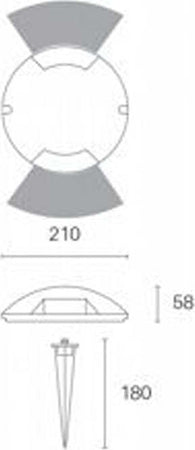 Segnapasso-Biemissione-Esterno-Upper-Alluminio-Termoplastica-Grigio-Led-2W-4000K