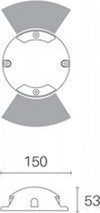 Segnapasso-Biemissione-Esterno-Upper-Alluminio-Termoplastica-Grigio-Led-4W-4000K