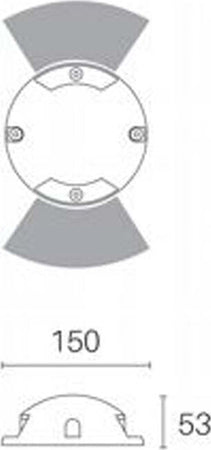 Segnapasso-Biemissione-Esterno-Upper-Alluminio-Termoplastica-Grigio-Led-4W-4000K