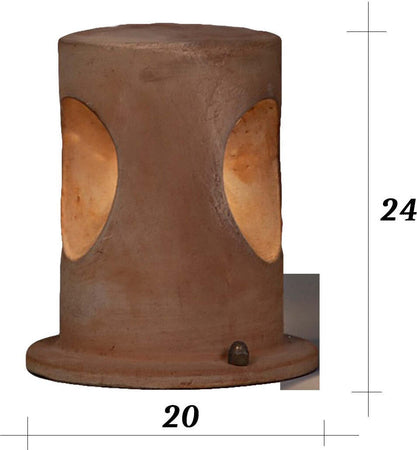 Segnapasso-esterno-Toscot-U-BOAT-P213C-40-IP65-LED-triemissione-terracotta-lampioncino-lampada-terra-giardino