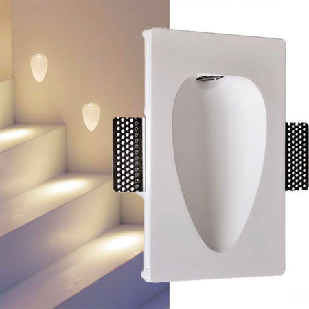 *STOCK* Portafaretto In Gesso Ceramico LED ad incasso Segnapasso 230x145mm 1X1W CREE XP-E IP20 3.2V