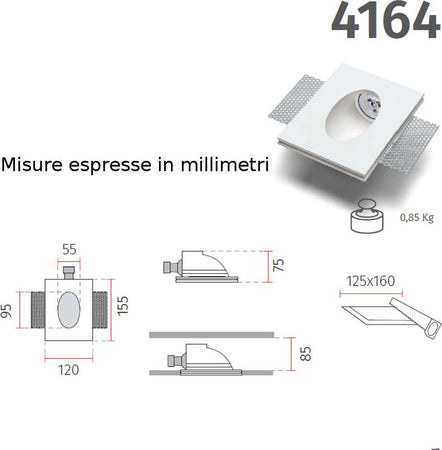 Segnapasso-incasso-gesso-Belfiore-9010-OGEE-4164.35-GU10-LED-IP20-cartongesso-muro