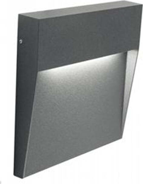 Segnapasso-Moderno-Geo-Square-Alluminio-Grafite-6W-Led-4000K