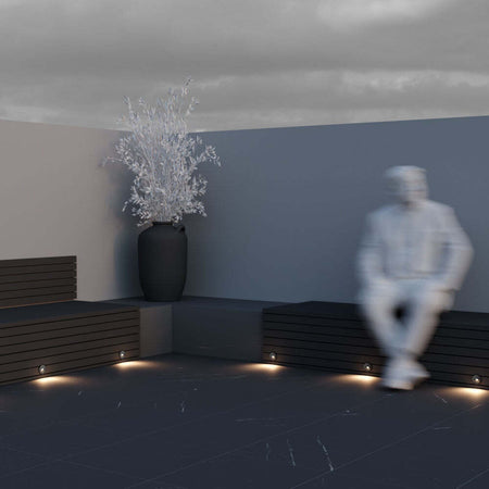 Segnapasso-Moderno-Per-Esterno-Alluminio-Nero-Luce-Led-3W-Ip54