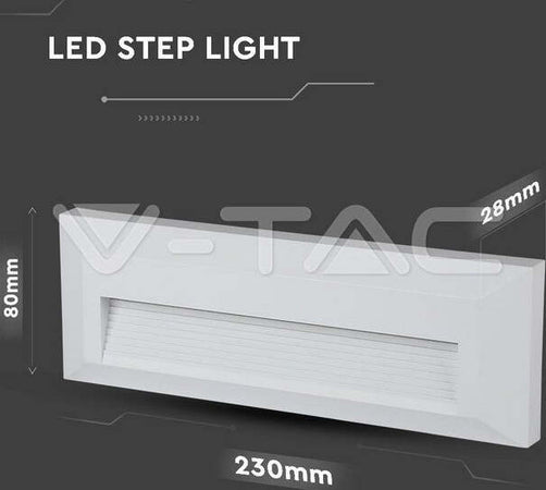SEGNAPASSO RETTANGOLARE V-TAC VT-1162 PUNTO LUCE LED SMD 3W A PARETE IP65 BIANCO - SKU-211326 Illuminazione/Illuminazione per esterni/Luci per sentieri Zencoccostore - Formia, Commerciovirtuoso.it