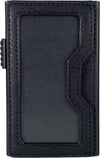 Sei-G-portacarte-in-alluminio-nero-con-tasca-elastica