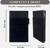 Sei-G-portacarte-in-alluminio-nero-con-tasca-elastica