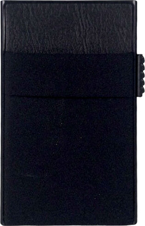 Sei-G-portacarte-in-alluminio-nero-con-tasca-elastica