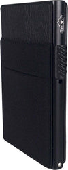 Sei-G-portacarte-in-alluminio-nero-con-tasca-elastica