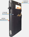 Sei-G-portacarte-safe-magnetic-nero-con-custodia-in-pelle-nera