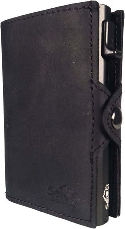 Sei-G-portacarte-safe-magnetic-nero-con-custodia-in-pelle-nera
