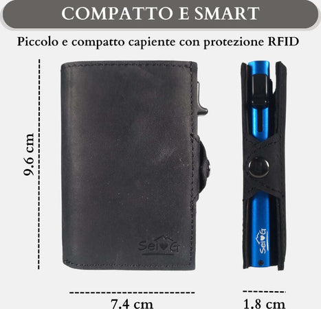 Sei-G-portacarte-safe-magnetic-royal-con-custodia-in-pelle-nera
