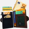 Sei-G-portacarte-safe-magnetic-silver-con-custodia-in-pelle-marrone