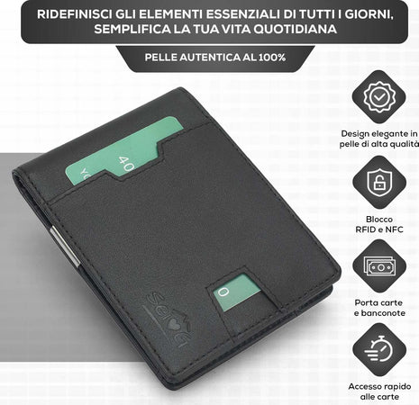 SEI-G-Portafoglio-nero-uomo-portacarte-blocco-RFID
