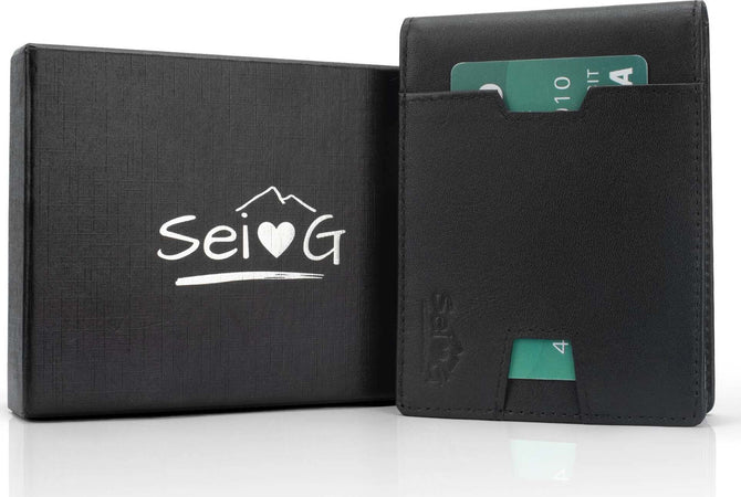 SEI-G-Portafoglio-nero-uomo-portacarte-blocco-RFID