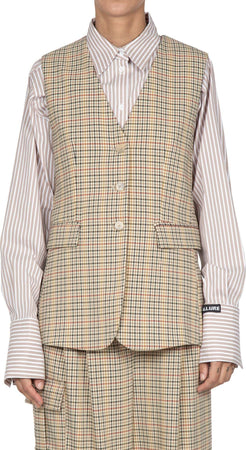 Semi-Couture-Semi-Couture---Gilet---440503---Beige/Rosso-da-donna