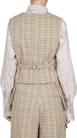 Semi-Couture-Semi-Couture---Gilet---440503---Beige/Rosso-da-donna