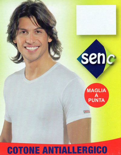 Senc maglietta elasticizzata per uomo (scollo a V) art. 15