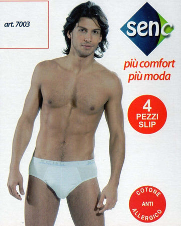 Senc slip per uomo elasticizzato con elastico grande art. 7003 (4 slip)