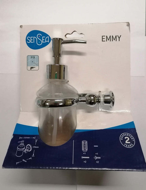 SENSEA---DISPENSER-SAPONE-EMMY-IN-ZAMA,-ACCIAIO-CROMATO-E-VETRO