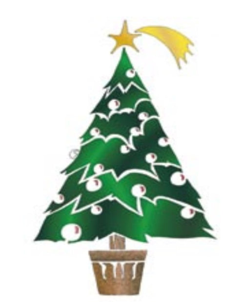 CALAMBOUR - COLLEZIONE EASY STENCIL A4 21x29,70CM - ALBERO DI NATALE - CODICE 605