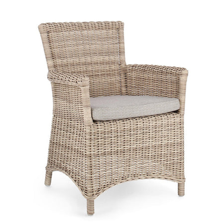 Sedia "Jupiter" con struttura in alluminio, intreccio in fibra sintetica, seduta comoda