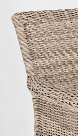 Sedia "Jupiter" con struttura in alluminio, intreccio in fibra sintetica, seduta comoda