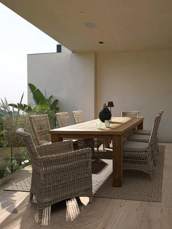 Sedia "Jupiter" con struttura in alluminio, intreccio in fibra sintetica, seduta comoda