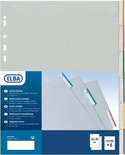 Separatore - 6 tacche personalizzabili - PPL - 22x30 cm - grigio - Favorit Cancelleria e prodotti per ufficio/Archivio ufficio e accessori per scrivania/Archivio ufficio/Cartelle sospese e accessori/Indici per cartelle sospese Eurocartuccia - Pavullo, Commerciovirtuoso.it