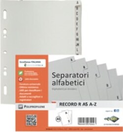 Separatore alfabetico A-Z Record R - PPL - 15x21 cm - A5 - grigio - Sei Rota Cancelleria e prodotti per ufficio/Archivio ufficio e accessori per scrivania/Archivio ufficio/Cartelle sospese e accessori/Indici per cartelle sospese Eurocartuccia - Pavullo, Commerciovirtuoso.it