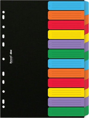 Separatore Dox - 12 tasti neutri colorati - cartoncino 240 gr - A4 - multicolore - Esselte Dox Cancelleria e prodotti per ufficio/Archivio ufficio e accessori per scrivania/Archivio ufficio/Cartelle sospese e accessori/Indici per cartelle sospese Eurocartuccia - Pavullo, Commerciovirtuoso.it