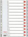 Separatore numerico 1-12 - PPL - A4 - 22 5x29 7 cm - grigio -Esselte [multipack] 10 pezzi Cancelleria e prodotti per ufficio/Archivio ufficio e accessori per scrivania/Archivio ufficio/Cartelle sospese e accessori/Indici per cartelle sospese Eurocartuccia - Pavullo, Commerciovirtuoso.it