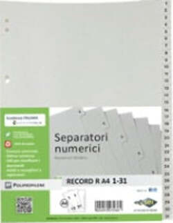 Separatore numerico 1-31 Record R - PPL - 21 x 29 7 cm - A4 - grigio - Sei Rota Cancelleria e prodotti per ufficio/Archivio ufficio e accessori per scrivania/Archivio ufficio/Cartelle sospese e accessori/Indici per cartelle sospese Eurocartuccia - Pavullo, Commerciovirtuoso.it
