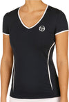 Sergio Tacchini Eva Maglietta Donna - Blu Scuro, Bianco Maglietta per Tennis Moda/Donna/Abbigliamento/Abbigliamento sportivo/Camicie e T-shirt sportive/T-Shirt Liquidator Italia - Nicosia, Commerciovirtuoso.it