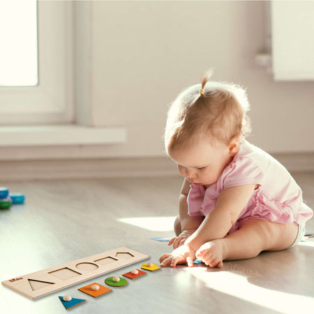 Seriazione Forme Geometriche Gioco D'apprendimento in Legno per Bambini Dida