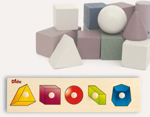 Seriazione Solidi Gioco D'apprendimento in Legno per Bambini Dida