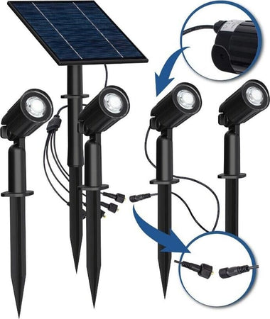 Serie-4-Faretti-Led-Luce-Bianca-Faretto-Pannello-Solare-Picchetto-Giardino-Ip65