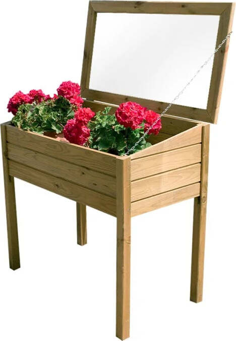 Serra da giardino rialzata per piante in legno di conifera con tetto apribile Giardino e giardinaggio/Giardinaggio/Serre e attrezzature per la germinazione/Miniserre La Zappa - Altamura, Commerciovirtuoso.it
