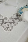 Servizio da tavola da 12 posti 100% lino con pizzo rebrodè  art.Gioiello Made in Italy Casa e cucina/Tessili per la casa/Tessili da cucina/Tovaglie Biancheria Arredo Home - Nola, Commerciovirtuoso.it