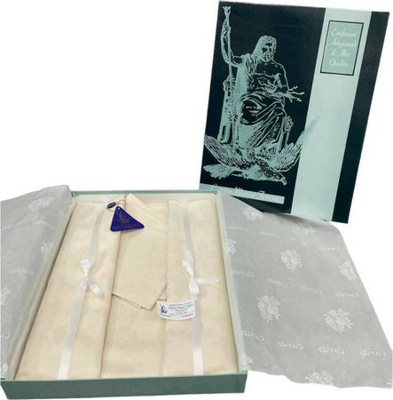 Servizio Da Tavola Per 6 Persone Tovaglia E Tovaglioli Elegante Qualità Sartoriale In Puro Cotone Damascato Articolo Gabriella Casa e cucina/Tessili per la casa/Tessili da cucina/Set di tovaglie e tovaglioli Puleo Casa - Palermo, Commerciovirtuoso.it