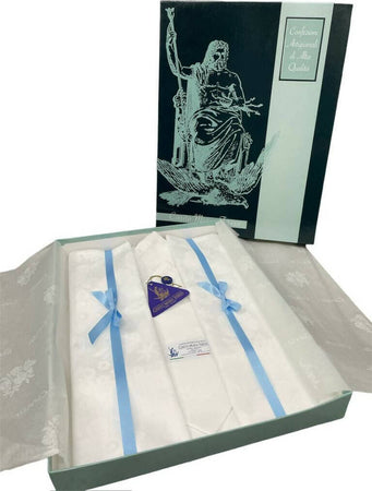 Servizio Da Tavola Per 6 Persone Tovaglia E Tovaglioli Elegante Qualità Sartoriale In Puro Cotone Damascato Articolo Gabriella Casa e cucina/Tessili per la casa/Tessili da cucina/Set di tovaglie e tovaglioli Puleo Casa - Palermo, Commerciovirtuoso.it