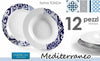 Servizio piatti 6 persone art. mediterraneo 12 pezzi composizione 6 piatti piani +6 piatti fondi PassioneCasa servizio piatti L'Orchidea - Siderno, Commerciovirtuoso.it