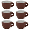 Servizio-Set-6-Tazzine-Da-Caffe-Tazzina-Bassa-In-Ceramica-Marrone-Da-Cucina